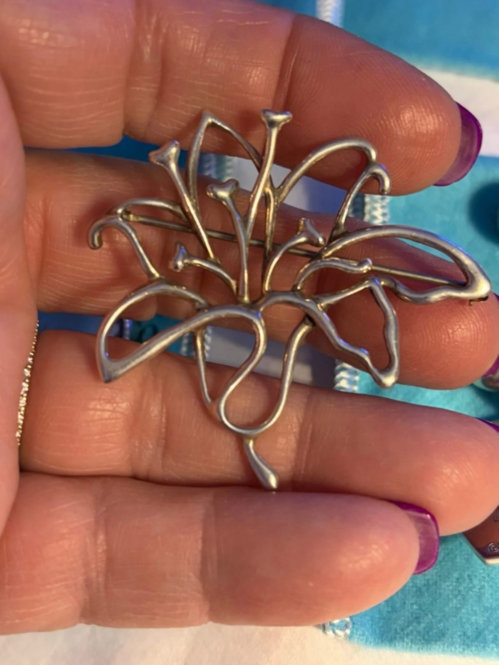 Tiffany & Co. Silver Floral Openwork Brooch